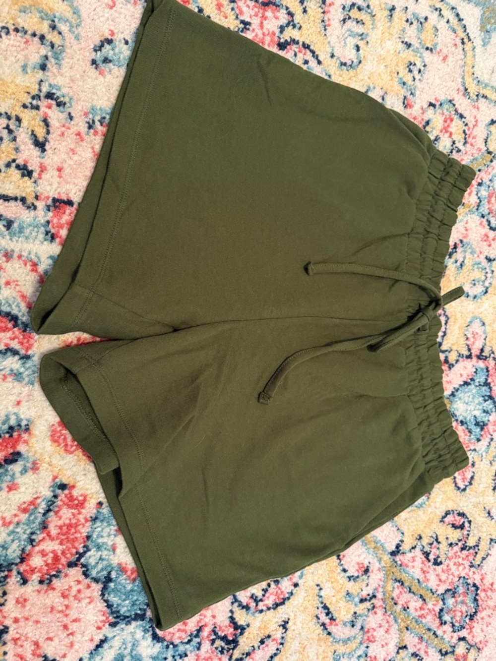 Zenana Outfitters Olive Green Drawstring Athletic Shorts